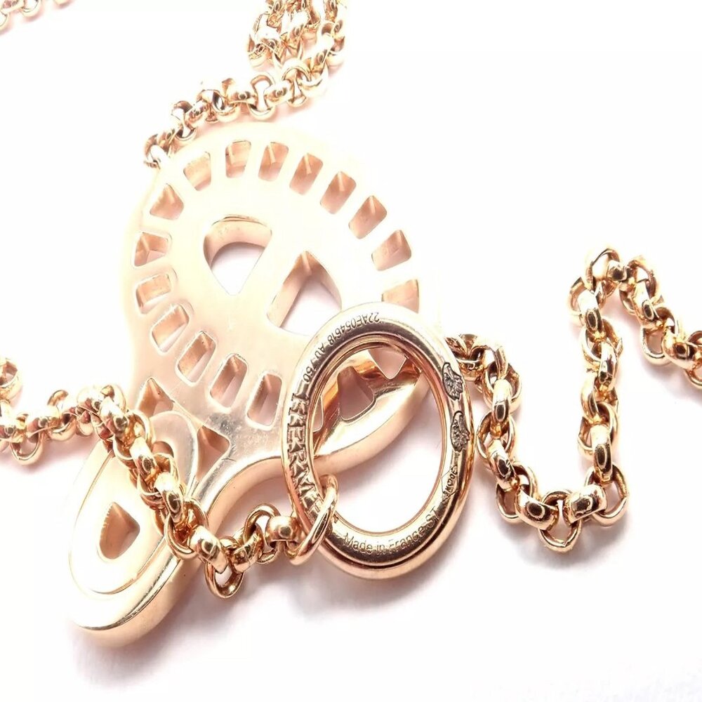 Authentic! Hermes Chaine D'ancre Divine 18k Rose Gold Diamond Necklace Cert Box - Picture 8 of 9